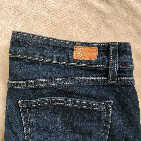 Paige Bell Canyon Low Rise Dark Wash Flare Bell Bottom Jeans Size 30 Petite - Picture 4 of 10